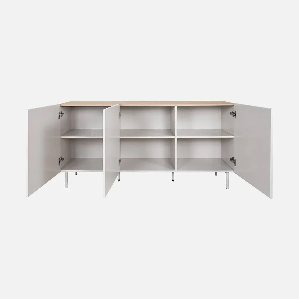 Aparador industrial 3 portas madeira metal 150 cm Ashton