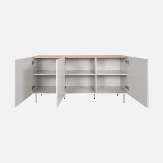 Aparador industrial 3 portas madeira metal 150 cm Ashton