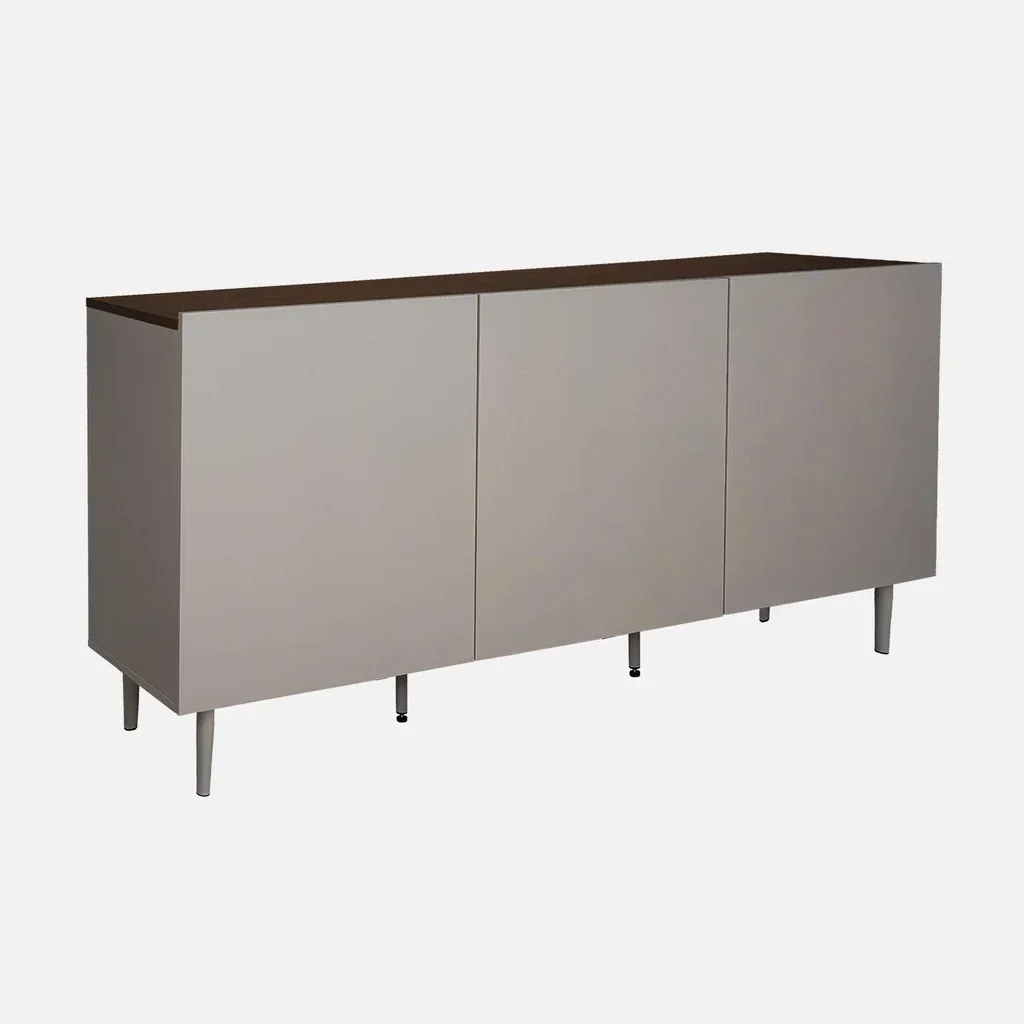 Aparador industrial 3 portas madeira metal 150 cm Ashton