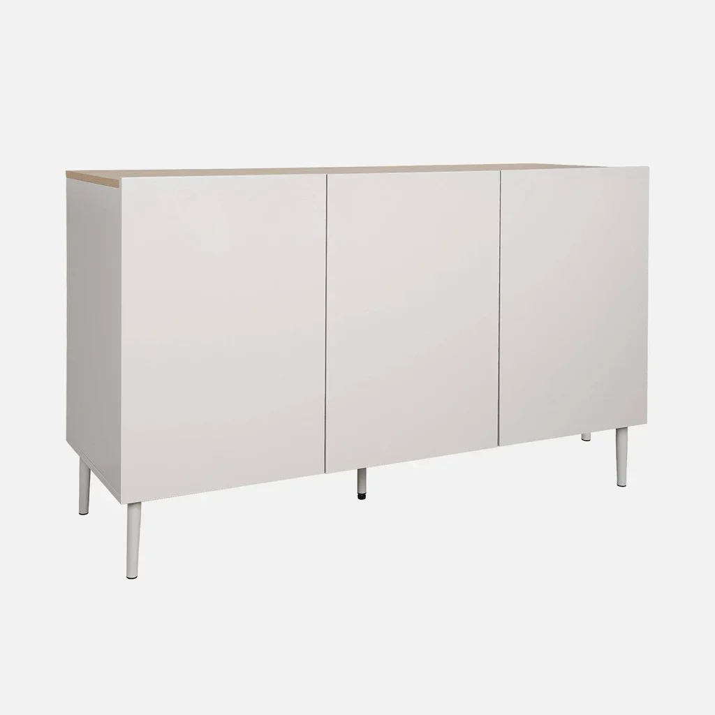 Buffet industriel 3 portes métal et bois 120 cm Ashton