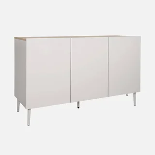 Industrial Sideboard 3 Türen Metall und Holz 120 cm Ashton