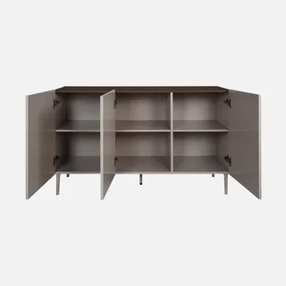 Industrial Sideboard 3 Türen Metall und Holz 120 cm Ashton
