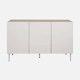 Industrial Sideboard 3 Türen Metall und Holz 120 cm Ashton