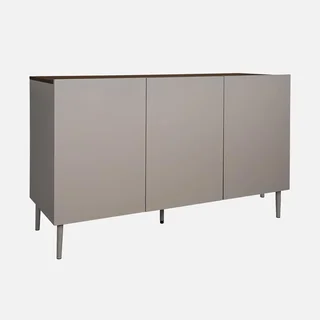 Industrial Sideboard 3 Türen Metall und Holz 120 cm Ashton