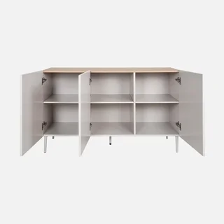 Industrial Sideboard 3 Türen Metall und Holz 120 cm Ashton