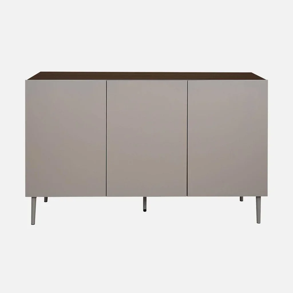 Industrial Sideboard 3 Türen Metall und Holz 120 cm Ashton