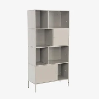 Buffet industriel métal 8 casiers rangement Oklahoma noir 80x35x160 cm