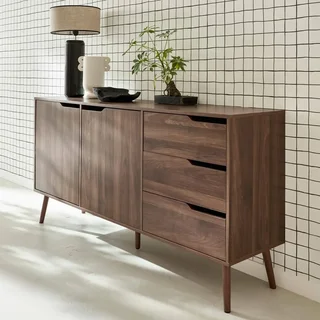 Buffet scandinave 2 portes bois massif 160 cm style nordique Népal
