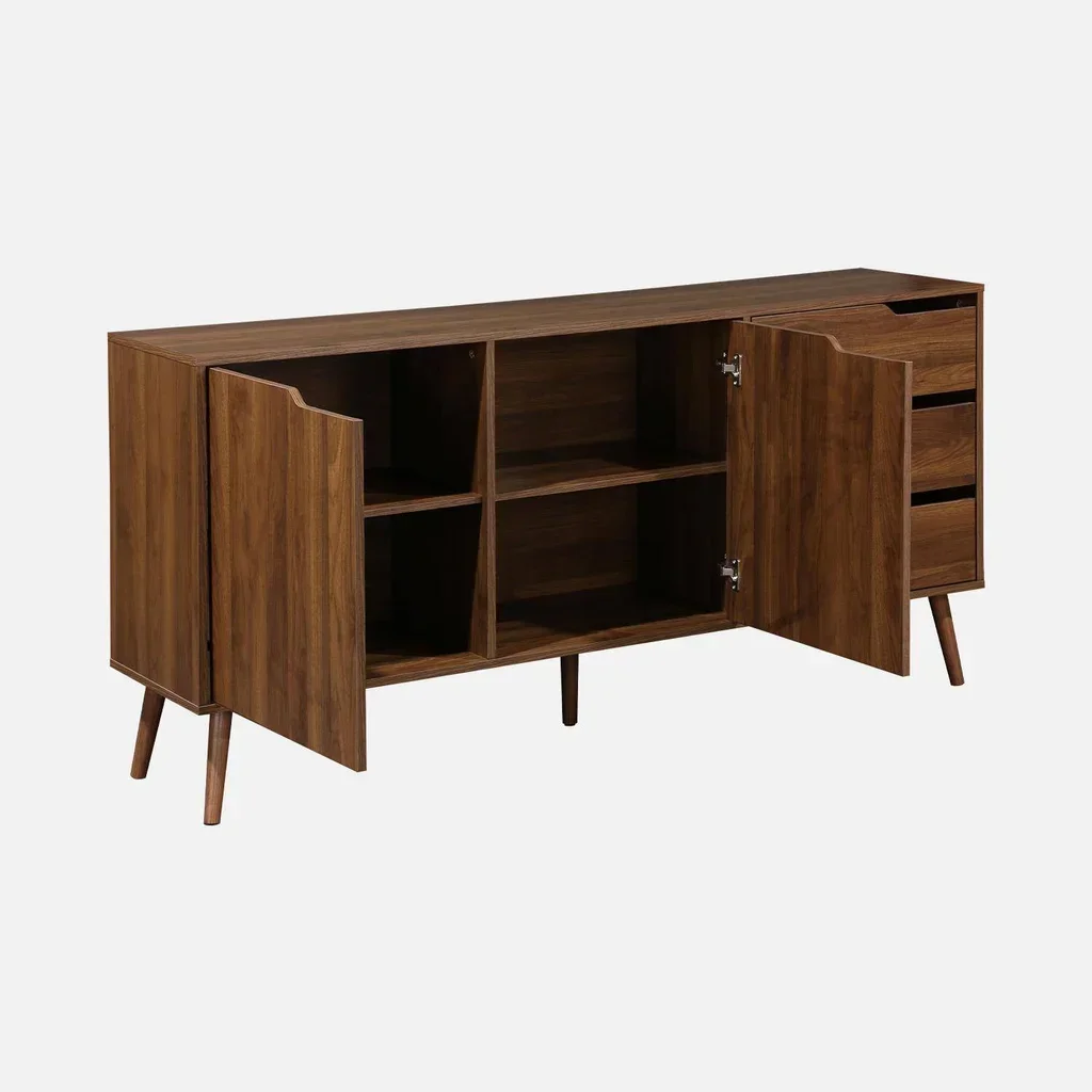 Buffet scandinave 2 portes bois massif 160 cm style nordique Népal