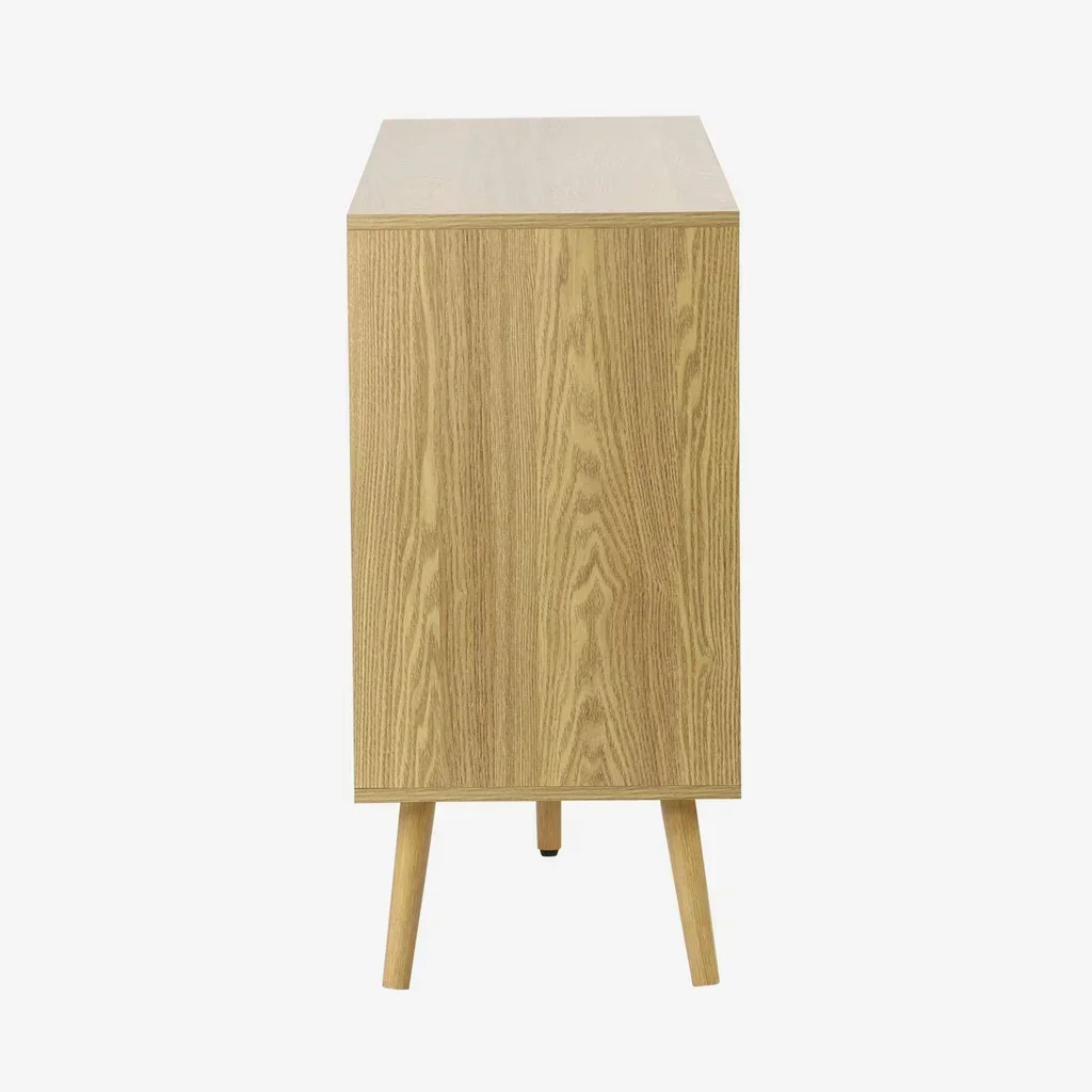 Buffet nordique 2 portes bois massif 160 cm style scandinave Népal