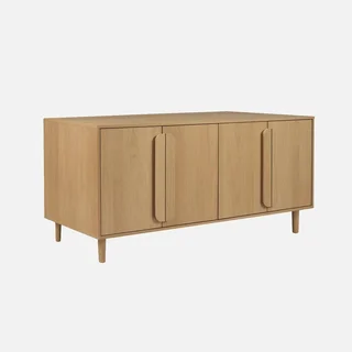 Buffet rétro 4 portes bois massif 160 cm Juliana noyer