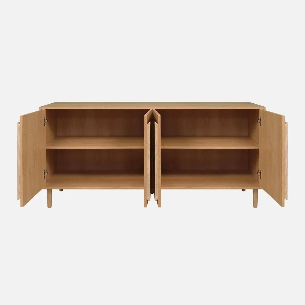 Buffet rétro 4 portes bois massif 160 cm Juliana noyer