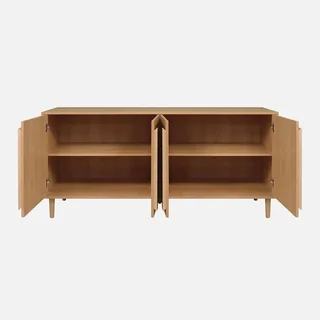 Buffet rétro 4 portes bois massif 160 cm Juliana noyer