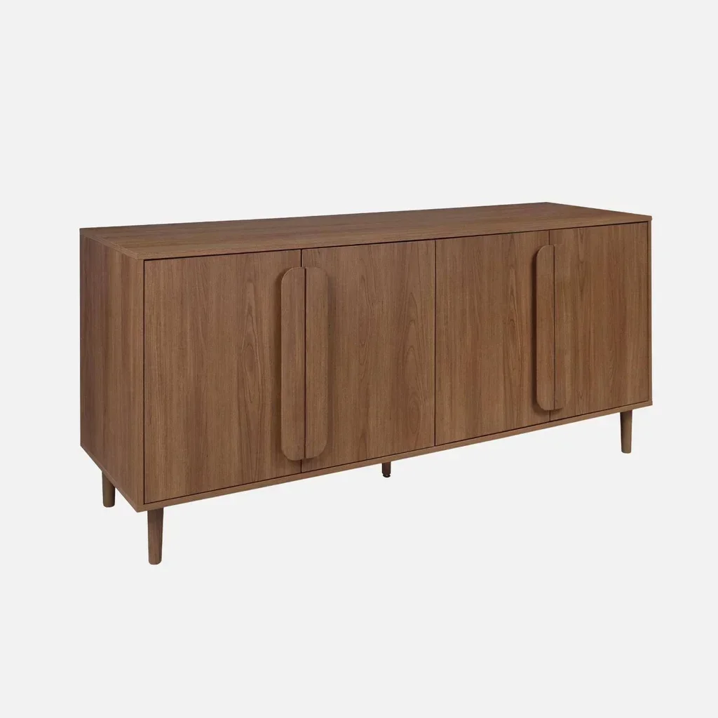 Buffet rétro 4 portes bois massif 160 cm Juliana noyer