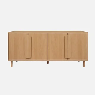 Buffet rétro 4 portes bois massif 160 cm Juliana noyer