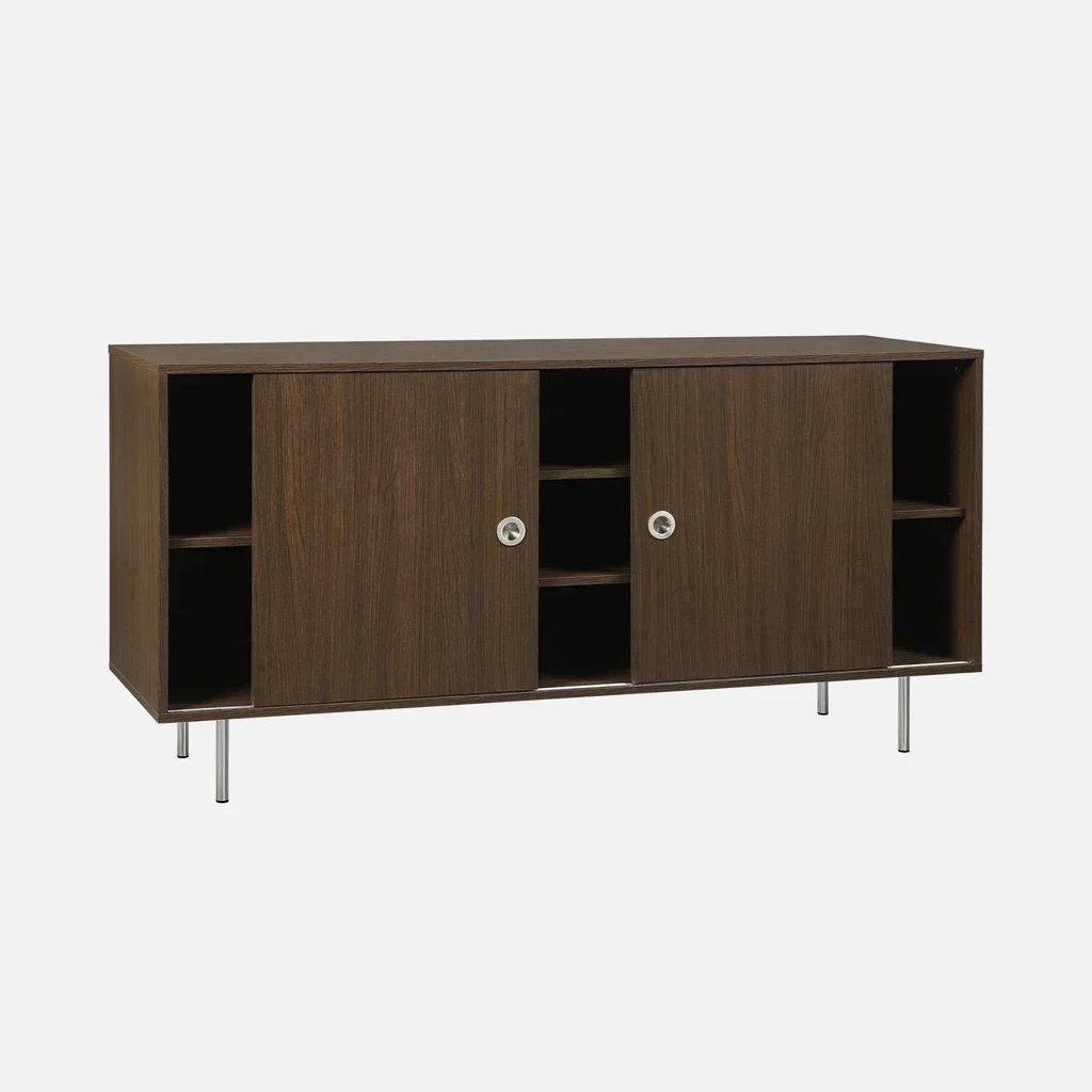 Buffet rétro Shelby bois métal 2 portes coulissantes 150 cm