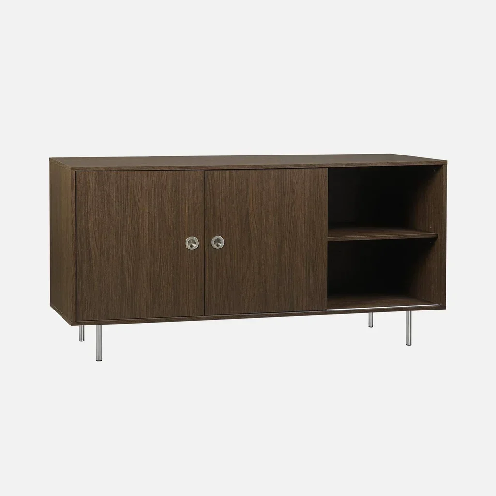 Buffet rétro Shelby bois métal 2 portes coulissantes 150 cm