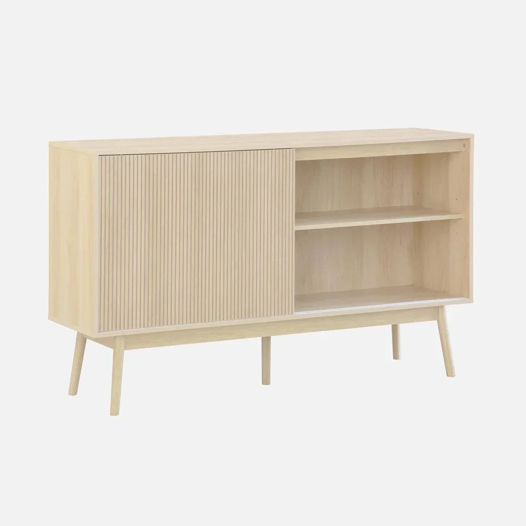 Buffet scandinave 2 portes bois 150 cm style nordique épuré