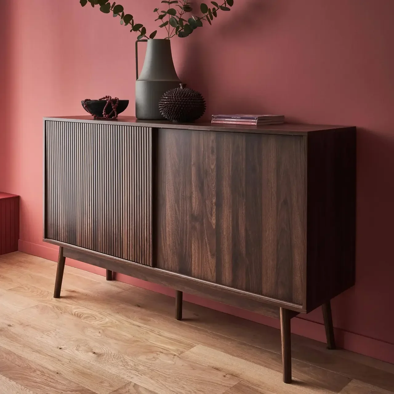 Buffet scandinave 2 portes bois 150 cm style nordique épuré Linear