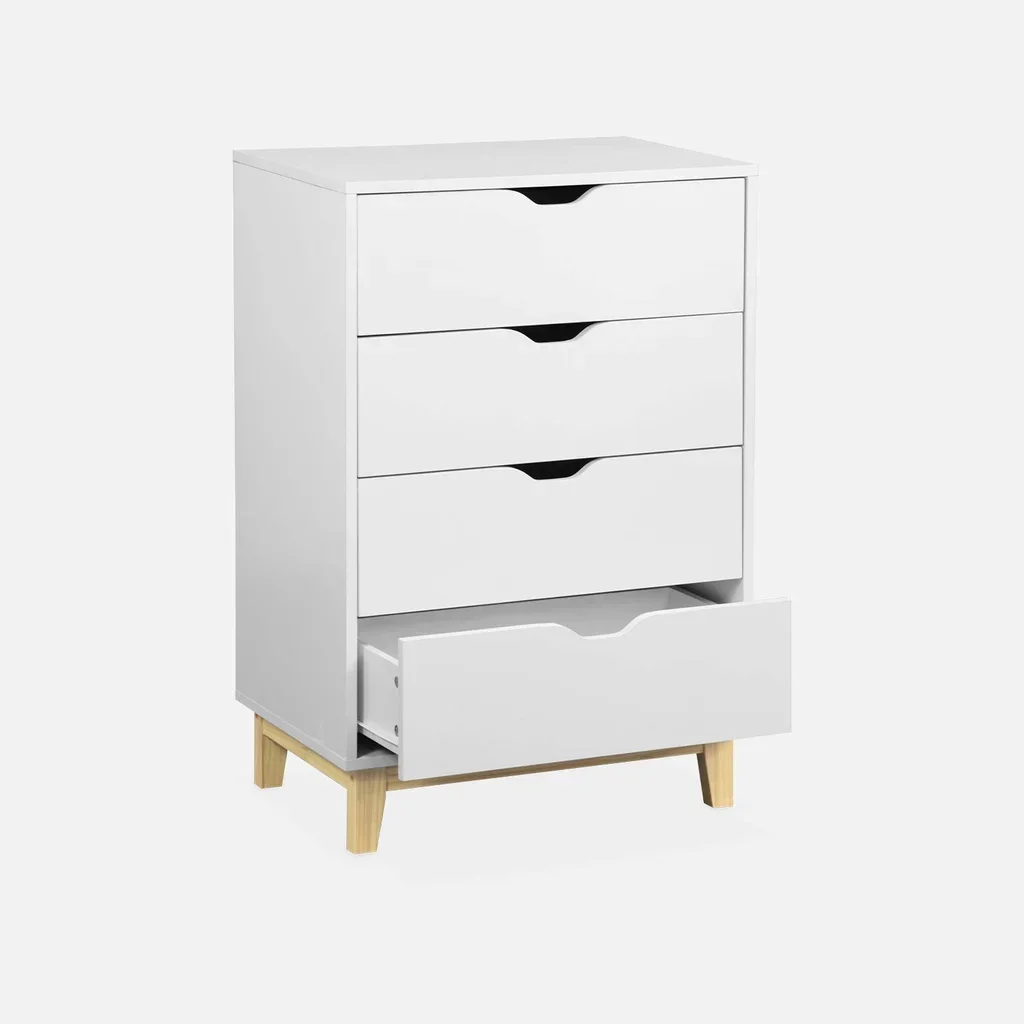 Buffet scandinave 4 tiroirs bois naturel - Collection Floki