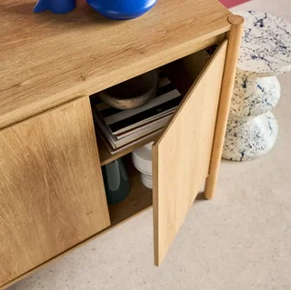 Scandinavian solid wood sideboard 2 doors 80 cm Harmony