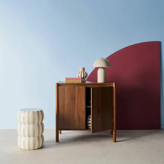 Scandinavian solid wood sideboard 2 doors 80 cm Harmony
