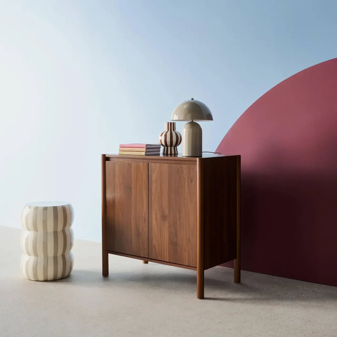 Scandinavian solid wood sideboard 2 doors 80 cm Harmony