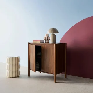 Scandinavian solid wood sideboard 2 doors 80 cm Harmony