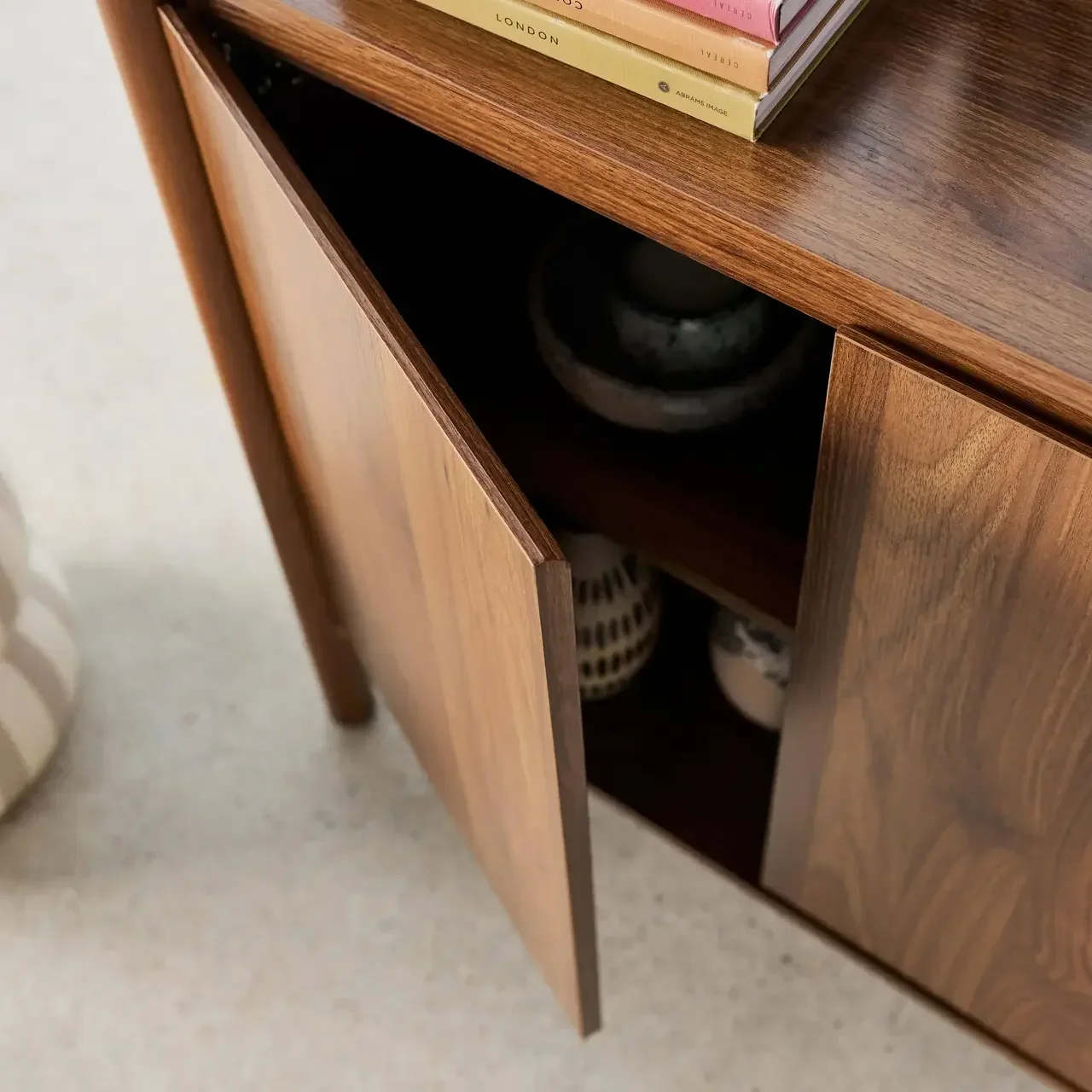 Scandinavian solid wood sideboard 2 doors 80 cm Harmony