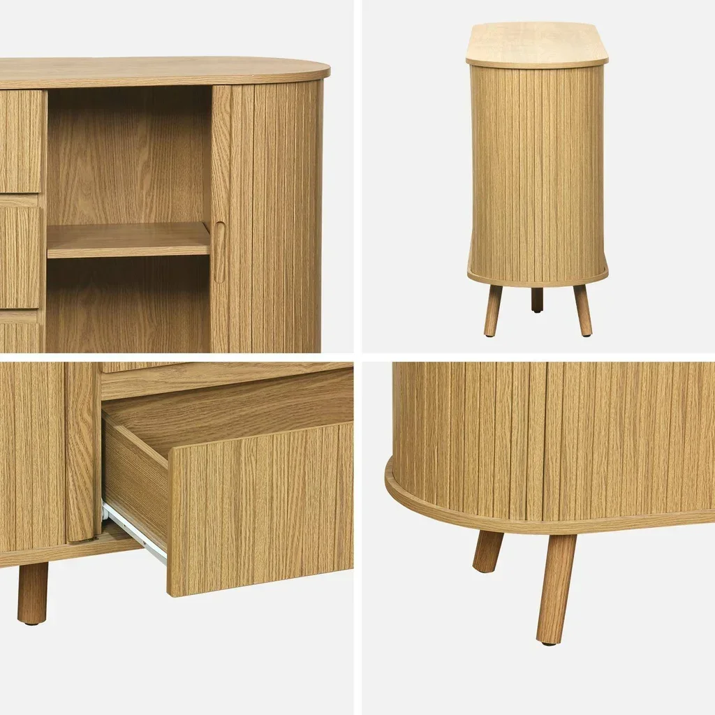 Skandinavisches Holz Sideboard 150 cm 2 Schiebetüren Legacy