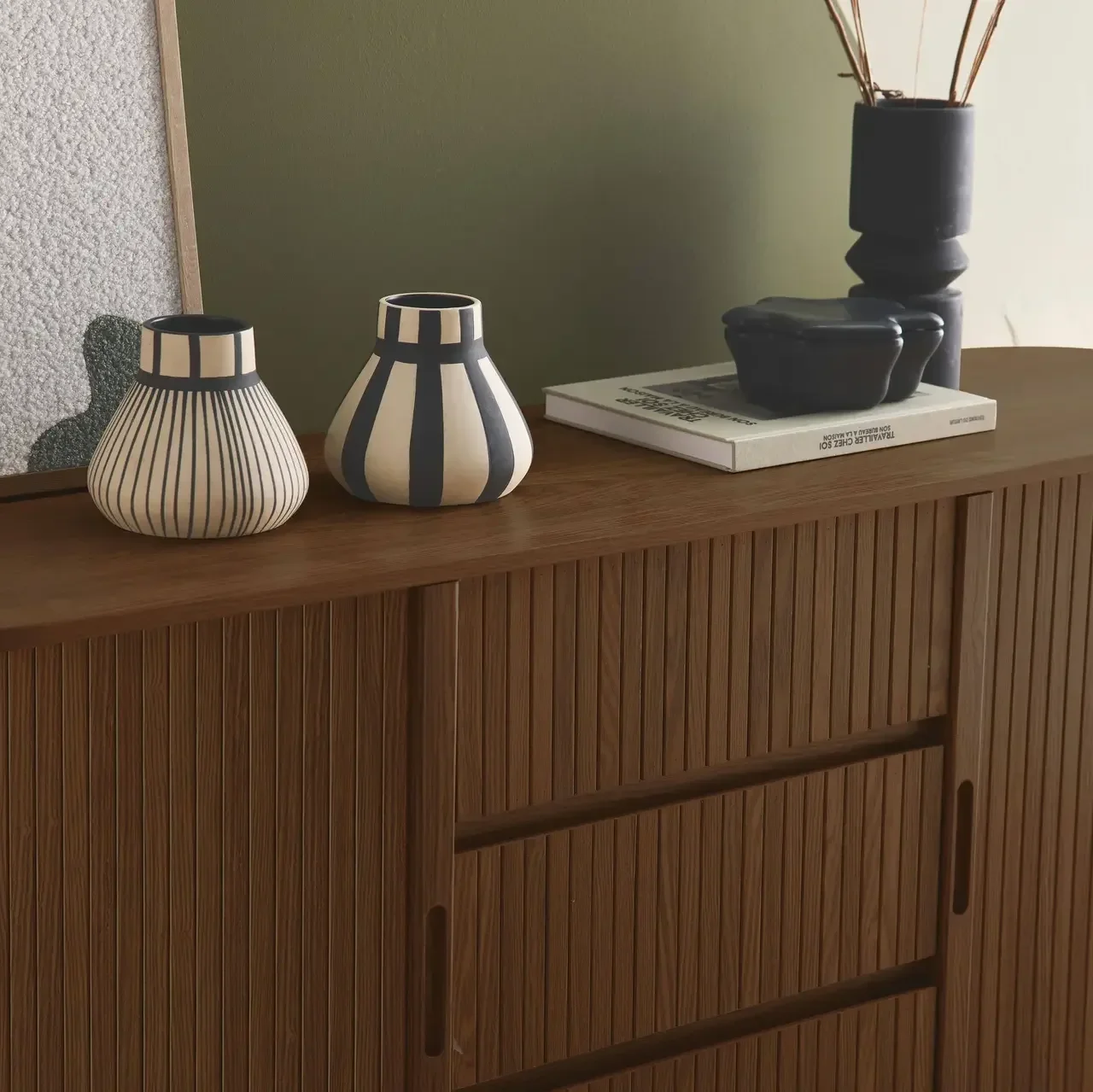 Skandinavisches Holz Sideboard 150 cm 2 Schiebetüren Legacy