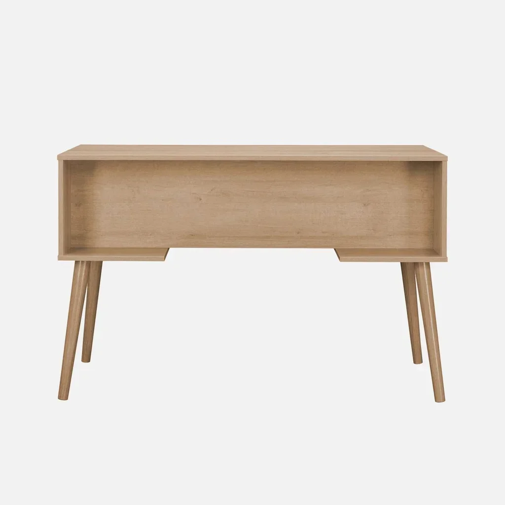 Escritorio 2 Puertas Mimbre Madera Natural Eucalipto - Colección Eva