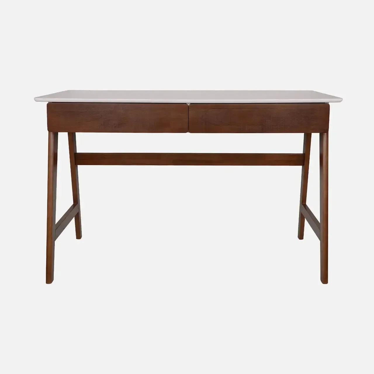 Bureau scandinave 2 tiroirs bois hévéa bicolore Tommy