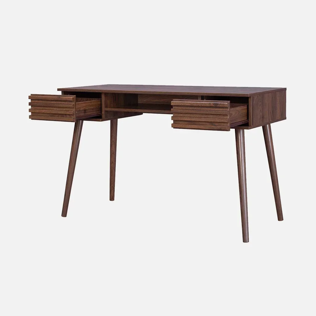 Bureau 2 tiroirs Madère finition bois style scandinave 120cm