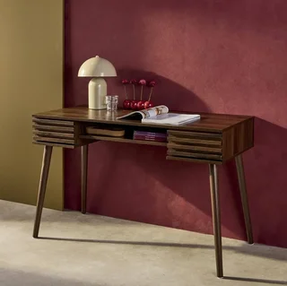 Bureau 2 tiroirs Madère finition bois style scandinave 120cm