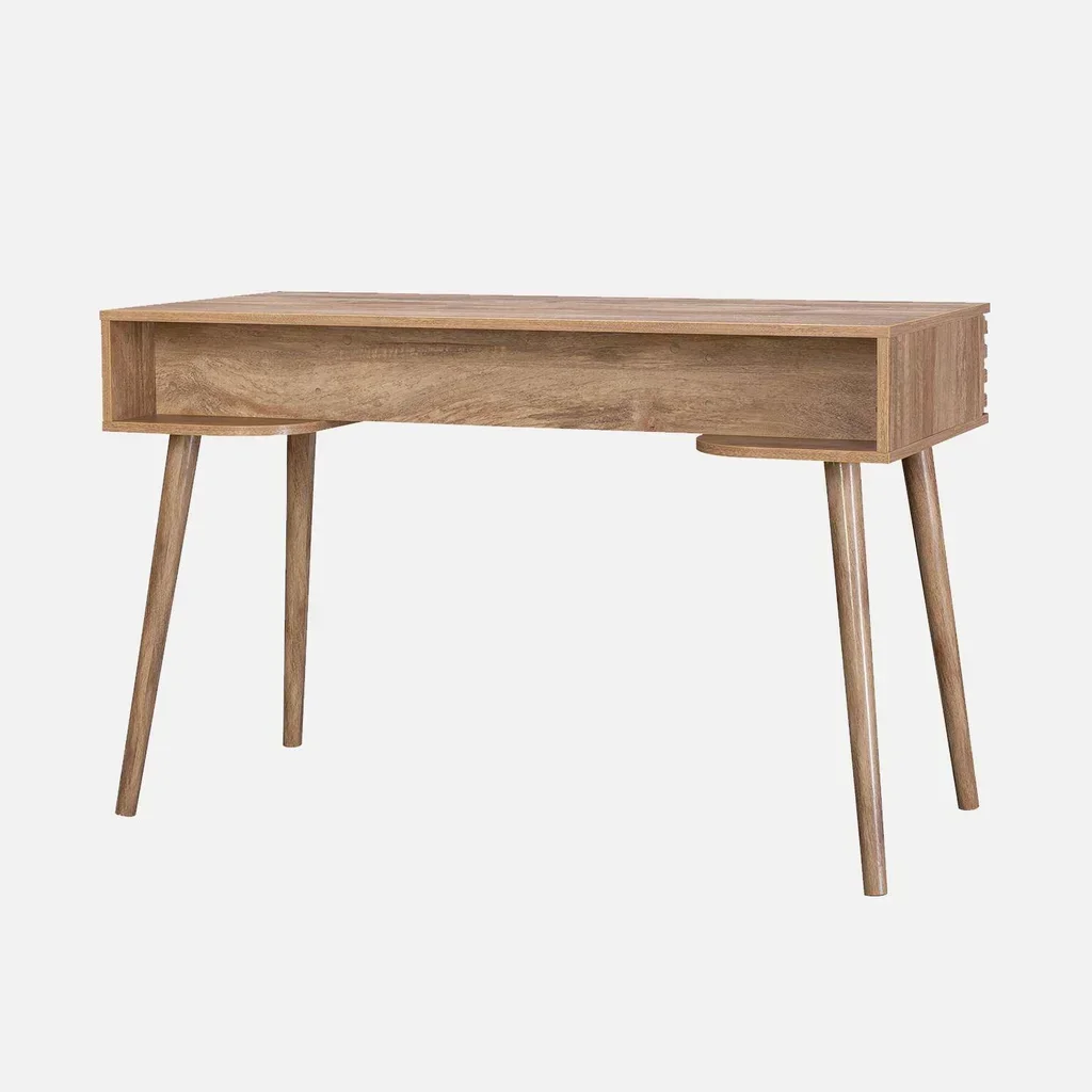 Bureau scandinave 2 tiroirs bois Madère 120 cm