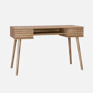 Bureau scandinave 2 tiroirs bois Madère 120 cm