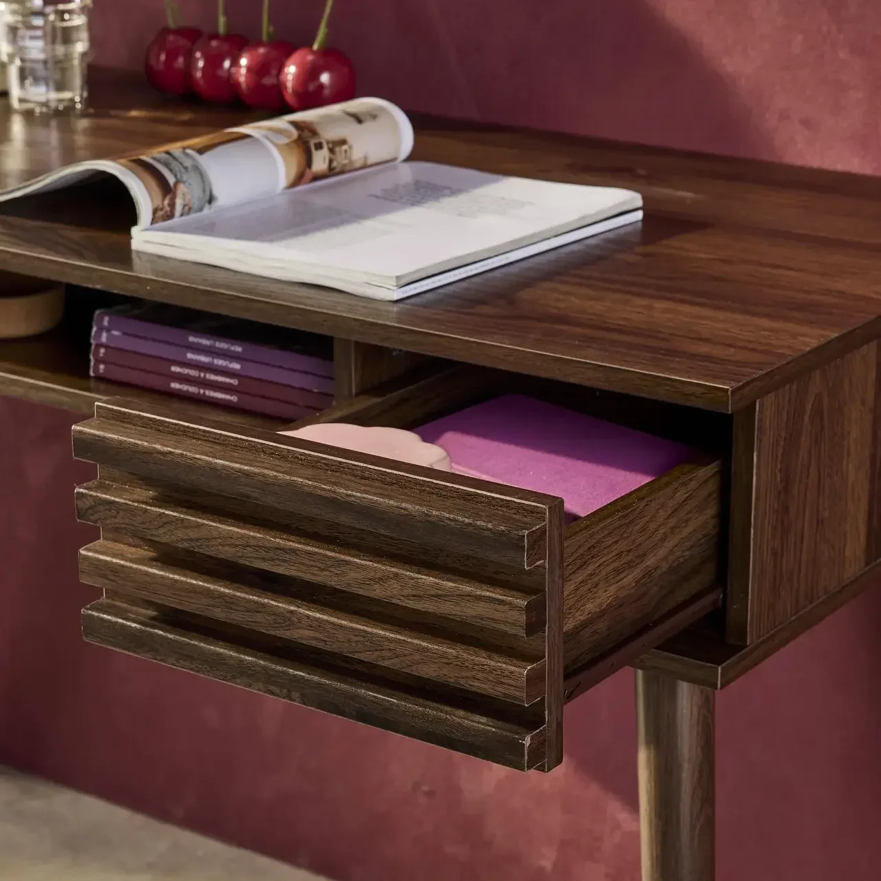 Bureau 2 tiroirs Madère finition bois style scandinave 120cm