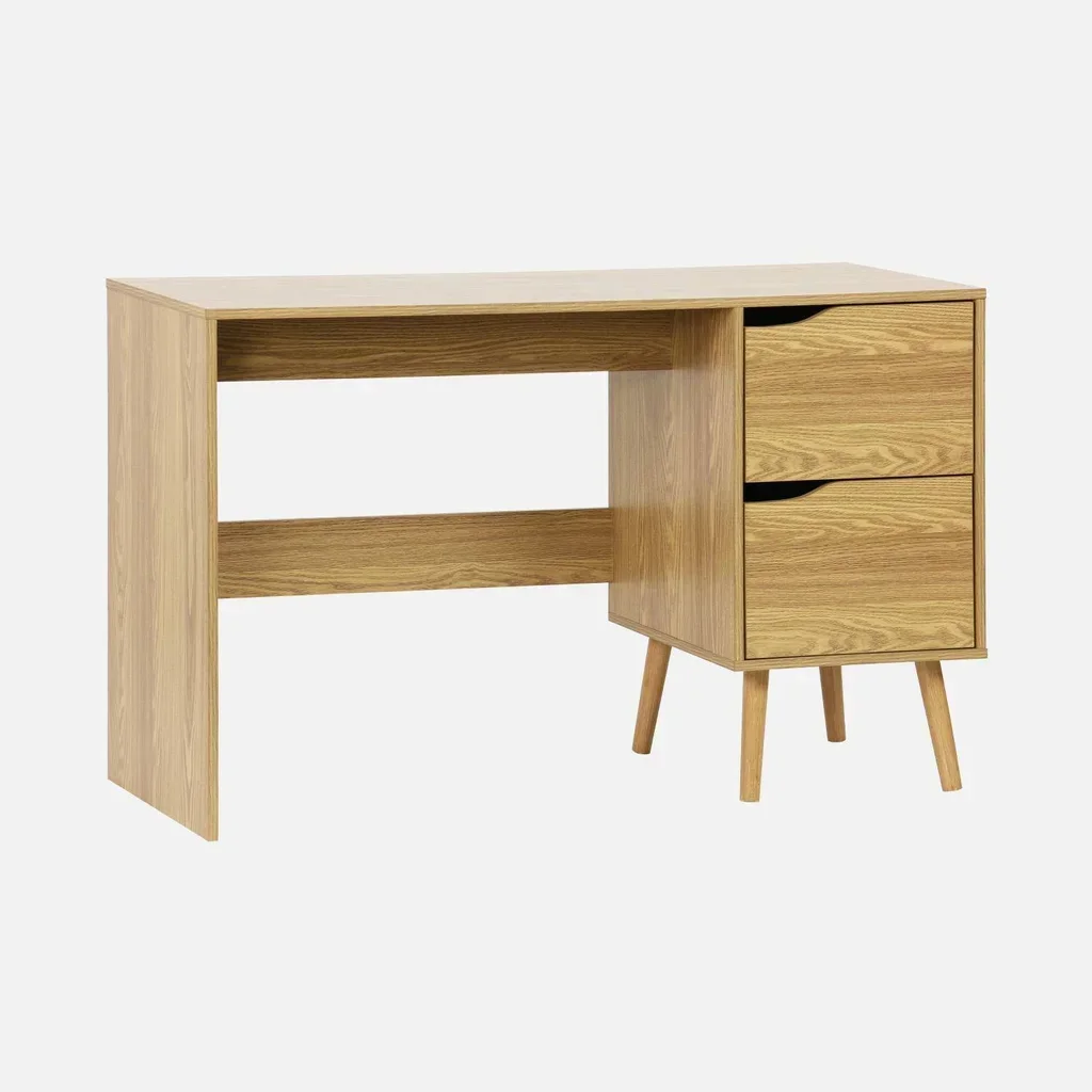 Bureau vintage 2 tiroirs Népal bois scandinave
