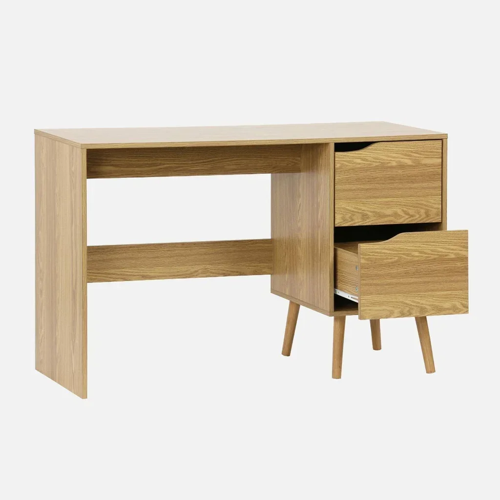 Bureau vintage 2 tiroirs Népal bois scandinave
