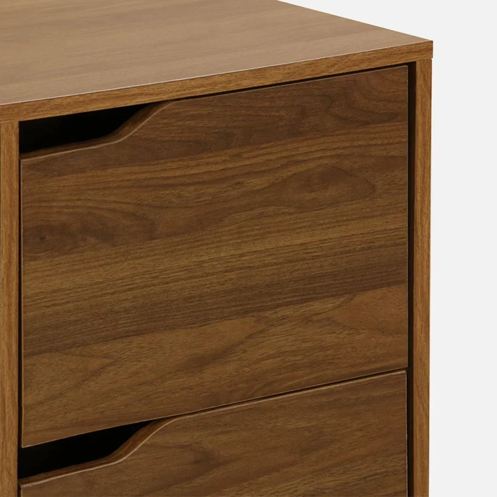 Bureau vintage 2 tiroirs Népal bois noyer style scandinave