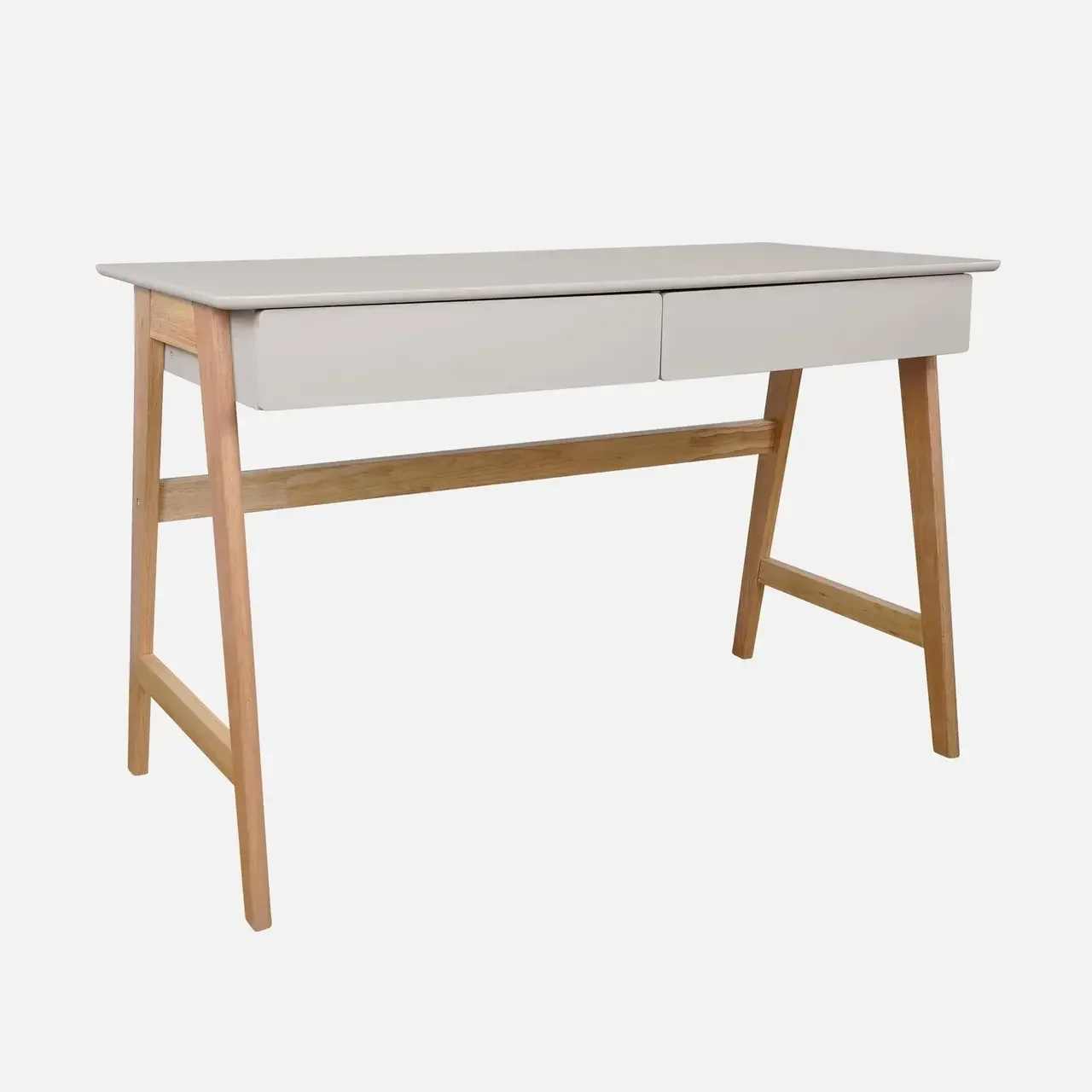 Bureau scandinave 2 tiroirs bois hévéa design moderne Tommy