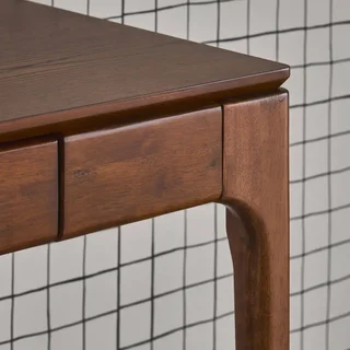 Bureau 2 tiroirs hévéa massif façade frêne - style scandinave