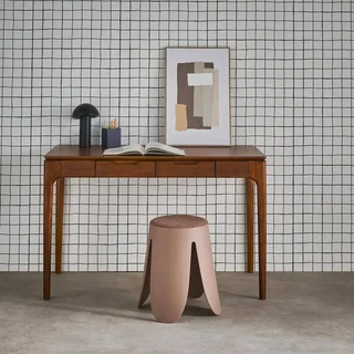 Bureau 2 tiroirs hévéa massif façade frêne - style scandinave