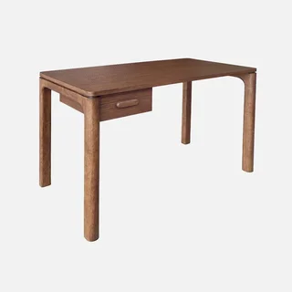 Bureau bois hévéa chêne Garance avec tiroir design minimaliste