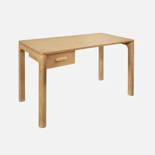 Bureau bois hévéa chêne Garance avec tiroir rangement