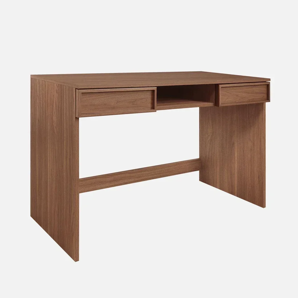 Bureau design bois 120 cm avec 2 tiroirs et niche de rangement