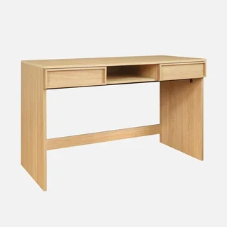 Bureau design bois 120 cm Kuba avec 2 tiroirs et niche rangement