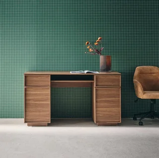 Bureau design bois 140 cm avec rangements - Collection Kuba