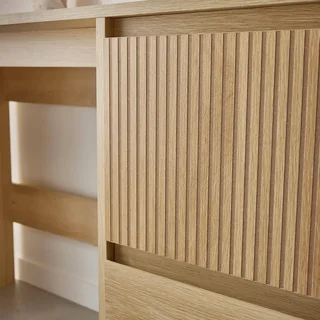Scandinavian desk 2 drawers natural wood 120 cm - Clean Nordic style
